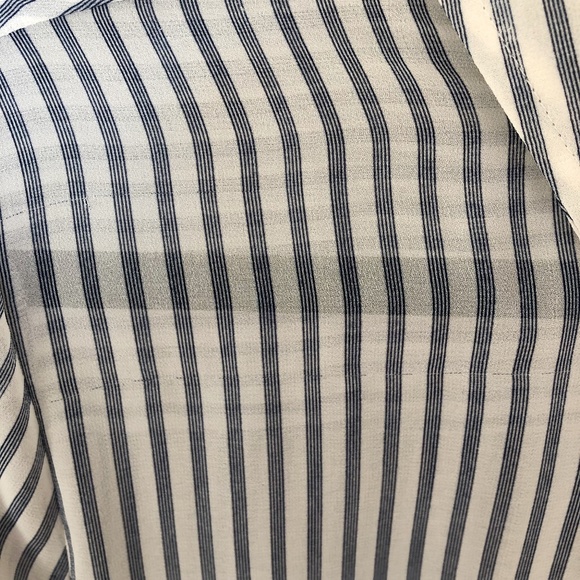 SMART SET Blue & White Striped Button Down Blouse - Picture 5 of 9
